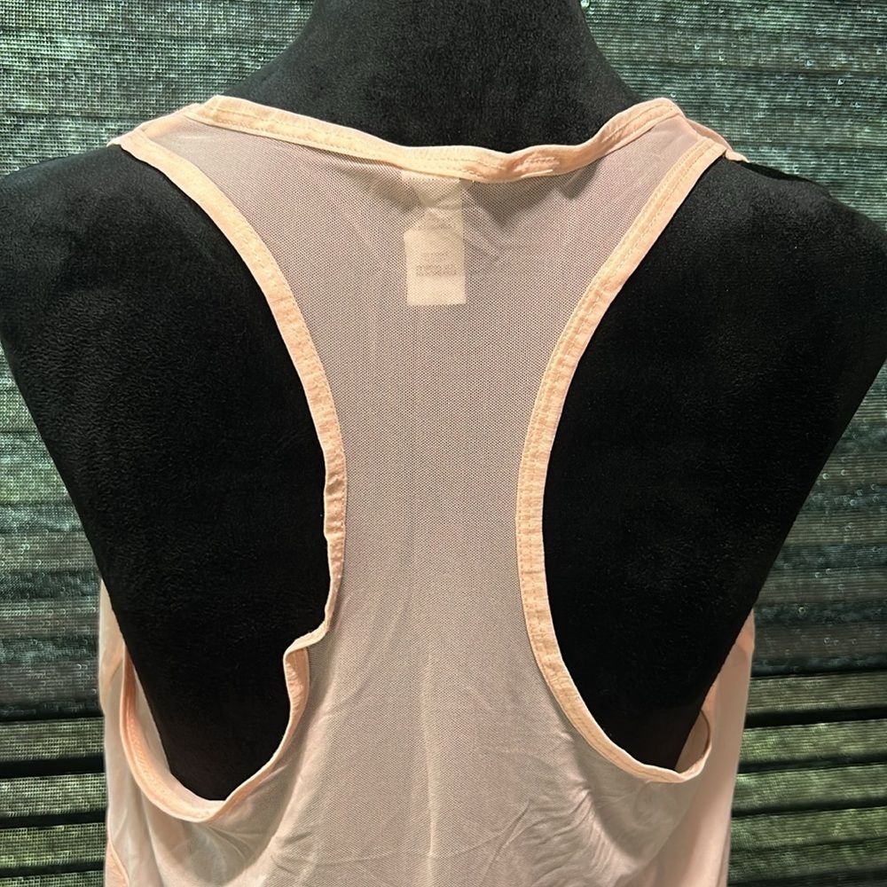Marika Women’s Peach Sheer Front Mesh Back Racerback Athletic‎ Tank Top Medium - Picture 5 of 8